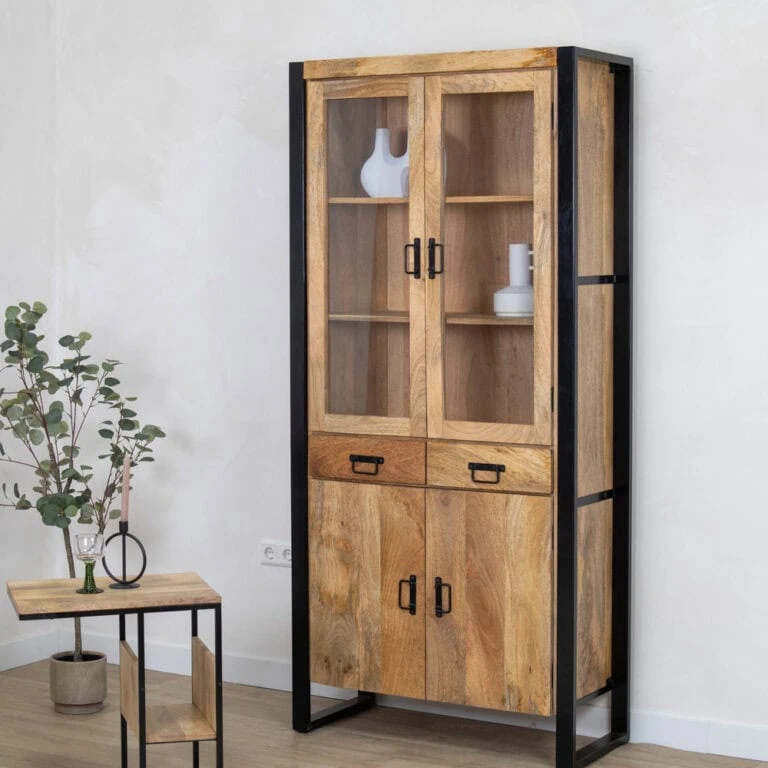 Britt Vitrinekast naturel 90cm