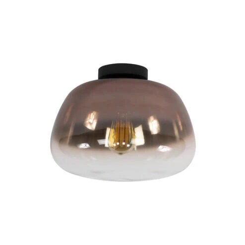 Carlos 1-lichts Plafondlamp Koper glas