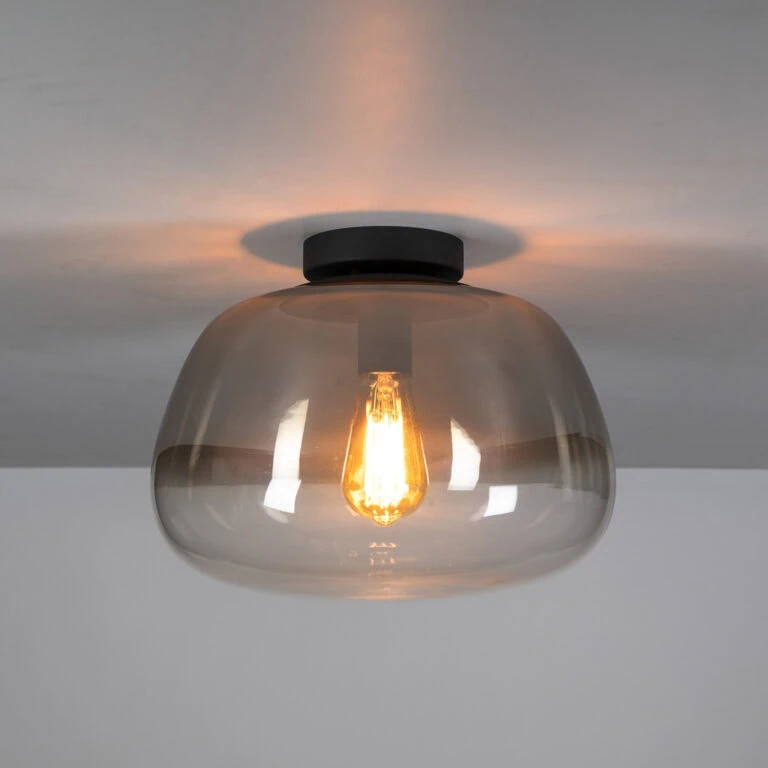 Carlos 1-lichts Plafondlamp Smoke glas