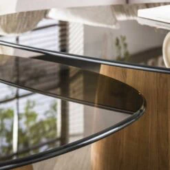 Dominick Salontafel set van 2 driehoekig Brons glas