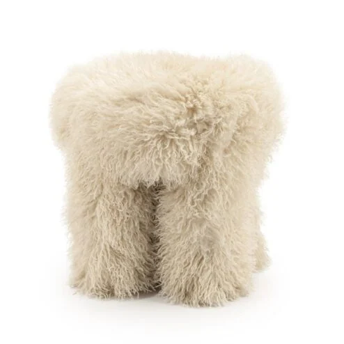 Doodly Poef Beige stof 40cm