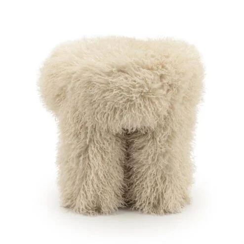 Doodly Poef Beige stof 40cm