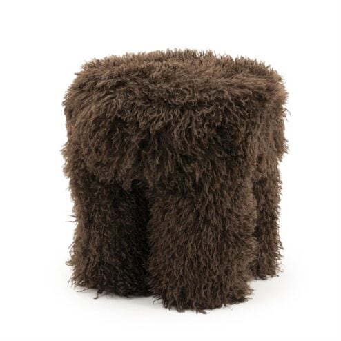 Doodly Poef Donkerbruin stof 40cm