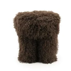 Doodly Poef Donkerbruin stof 40cm