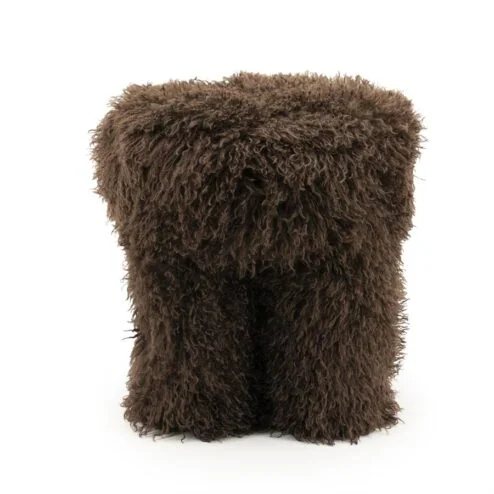 Doodly Poef Donkerbruin stof 40cm