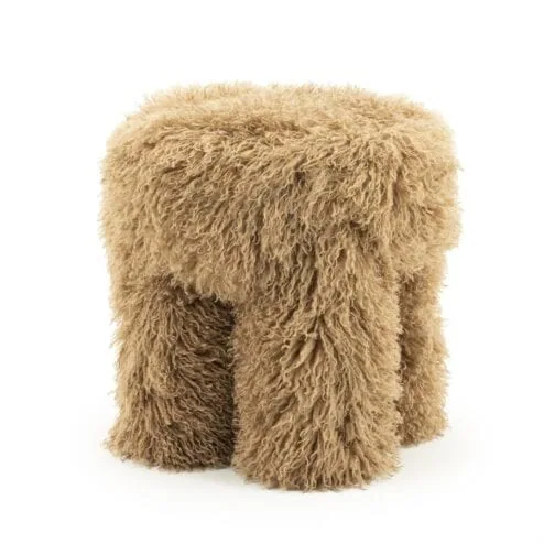 Doodly Poef Taupe stof 40cm