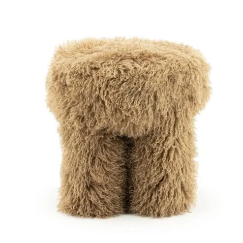 Doodly Poef Taupe stof 40cm