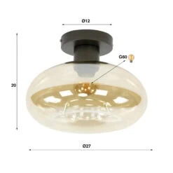 Doris 1-lichts Plafondlamp Amber glas Doris 1-lichts Plafondlamp Amber glas