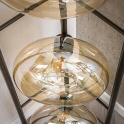 Doris 4-lichts Vloerlamp Amber glas Doris 4-lichts Vloerlamp Amber glas