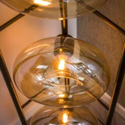 Doris 4-lichts Vloerlamp Amber glas Doris 4-lichts Vloerlamp Amber glas