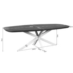 Eettafel Martin deens ovaal Naturel 280cm