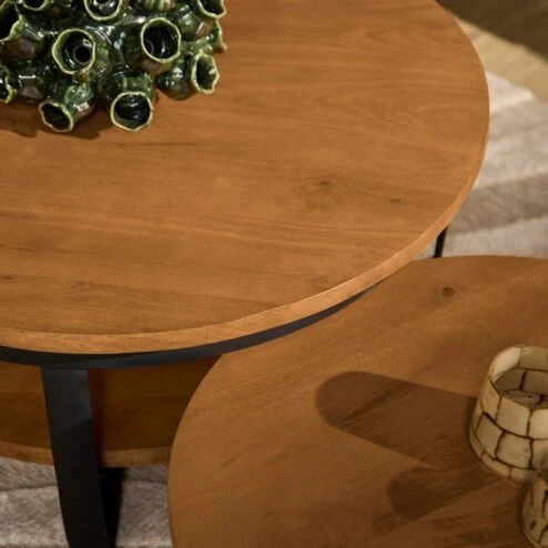 Emmy salontafel industrieel Warm set van 2