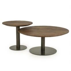 Esila Salontafel rond Bruin 80cm Esila Salontafel rond Bruin 80cm