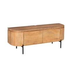 Evi Zwevend Tv meubel Naturel Mangohout 120cm