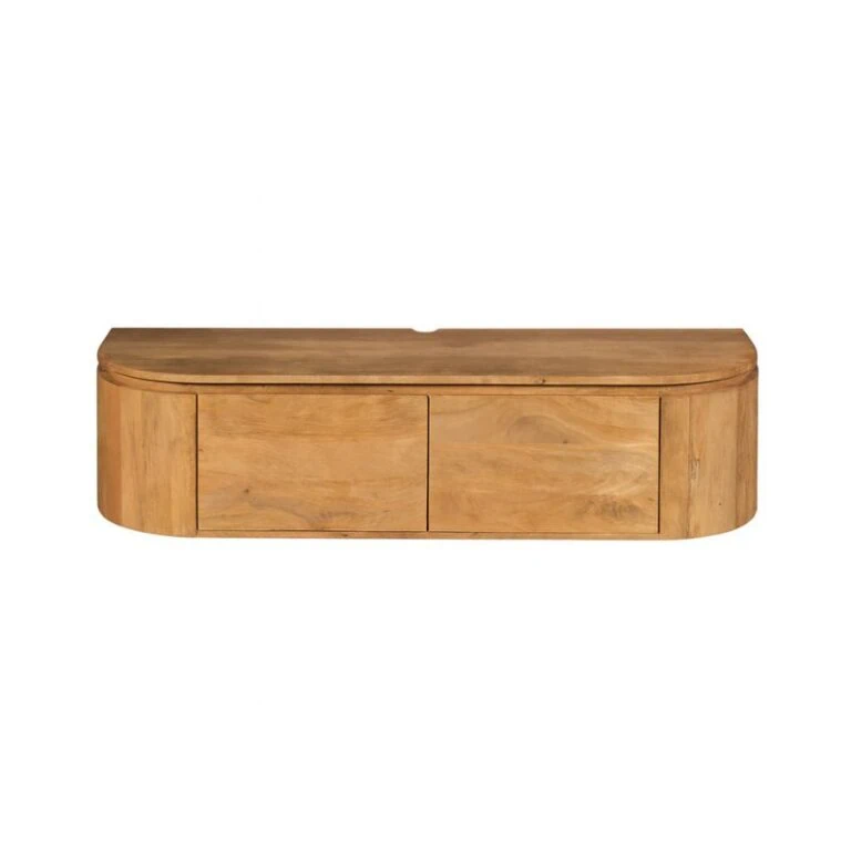 Evi Zwevend Tv meubel Naturel Mangohout 120cm