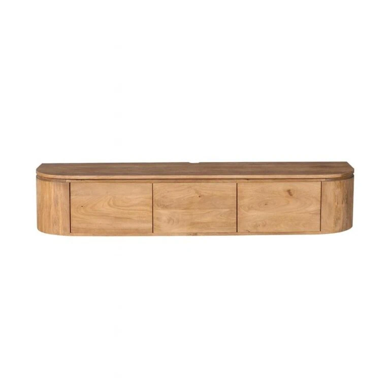 Evi Zwevend Tv meubel Naturel Mangohout 160cm