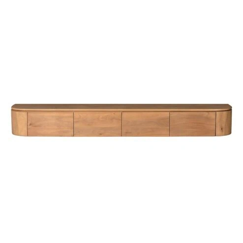 Evi Zwevend Tv meubel Naturel Mangohout 200cm