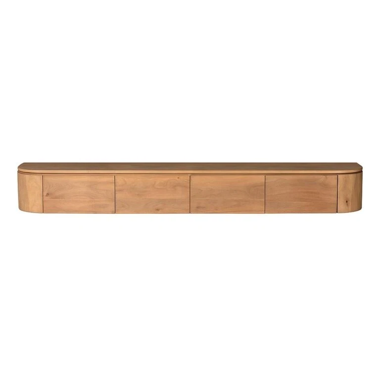 Evi Zwevend Tv meubel Naturel Mangohout 200cm