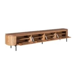 Evi Zwevend Tv meubel Naturel Mangohout 240cm