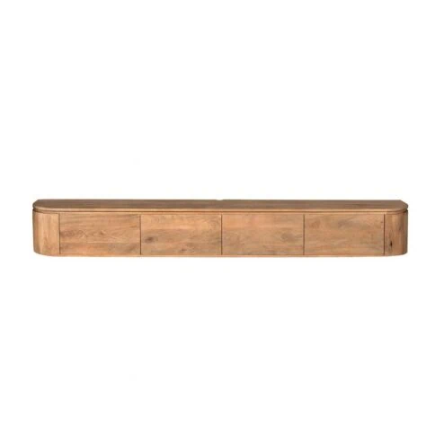 Evi Zwevend Tv meubel Naturel Mangohout 240cm