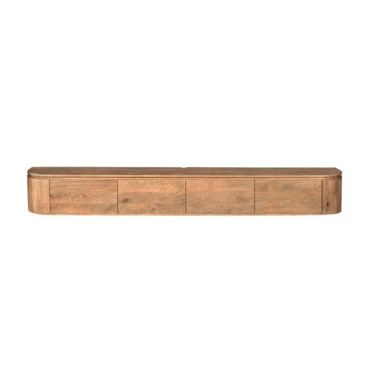 Evi Zwevend Tv meubel Naturel Mangohout 240cm