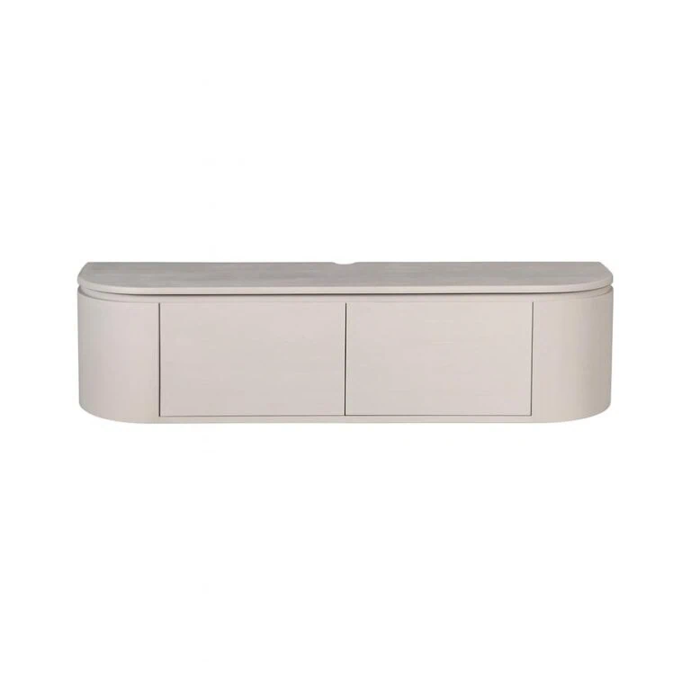 Evi Zwevend Tv meubel Taupe Mangohout 120cm