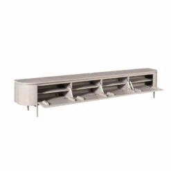 Evi Zwevend Tv meubel Taupe Mangohout 200cm