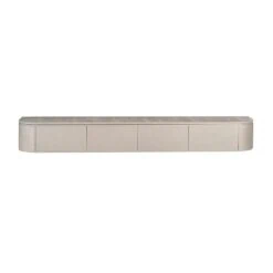 Evi Zwevend Tv meubel Taupe Mangohout 200cm