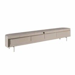 Evi Zwevend Tv meubel Taupe Mangohout 200cm