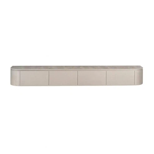 Evi Zwevend Tv meubel Taupe Mangohout 200cm