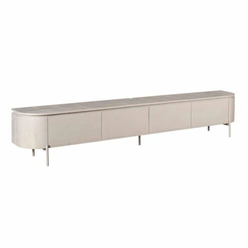 Evi Zwevend Tv meubel Taupe Mangohout 240cm