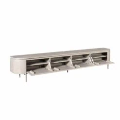Evi Zwevend Tv meubel Taupe Mangohout 240cm