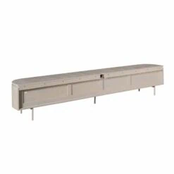Evi Zwevend Tv meubel Taupe Mangohout 240cm