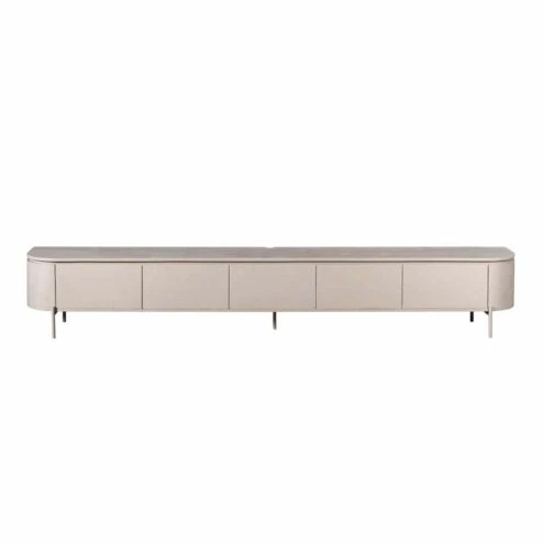Evi Zwevend Tv meubel Taupe Mangohout 280cm