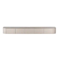 Evi Zwevend Tv meubel Taupe Mangohout 280cm