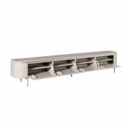 Evi Zwevend Tv meubel Taupe Mangohout 280cm