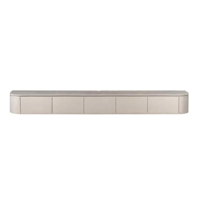 Evi Zwevend Tv meubel Taupe Mangohout 280cm
