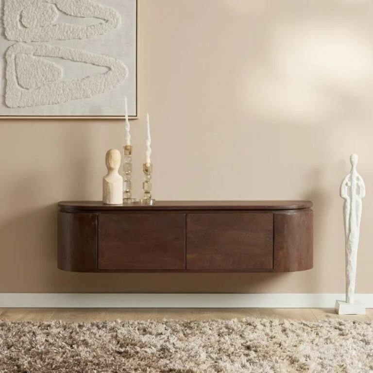 Evi Zwevend Tv meubel Walnoot Mangohout 120cm