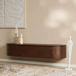 Evi Zwevend Tv meubel Walnoot Mangohout 160cm (3)