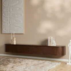 Evi Zwevend Tv meubel Walnoot Mangohout 240cm (1)