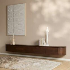 Evi Zwevend Tv meubel Walnoot Mangohout 280cm (2)