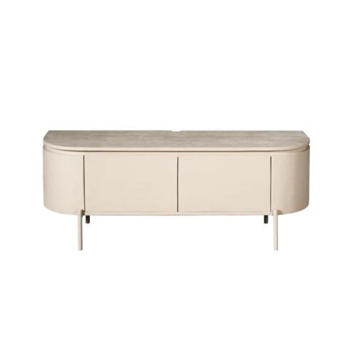 Evi Zwevend Tv meubel Zand Mangohout 120cm