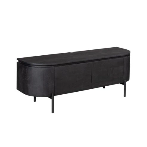 Evi Zwevend Tv meubel Zwart Mangohout 120cm