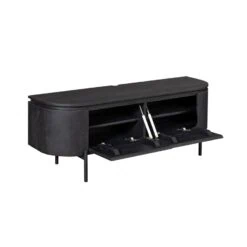 Evi Zwevend Tv meubel Zwart Mangohout 120cm