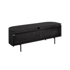 Evi Zwevend Tv meubel Zwart Mangohout 120cm