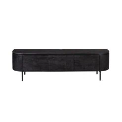 Evi Zwevend Tv meubel Zwart Mangohout 160cm