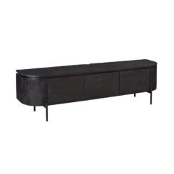 Evi Zwevend Tv meubel Zwart Mangohout 160cm