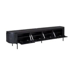 Evi Zwevend Tv meubel Zwart Mangohout 240cm