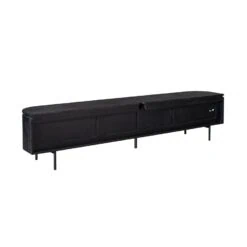 Evi Zwevend Tv meubel Zwart Mangohout 240cm