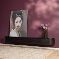 Evi Zwevend Tv meubel Zwart Mangohout 280cm (1)